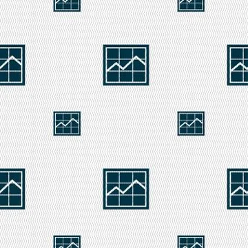 Chart icon sign. Seamless pattern with geometric texture. 스톡 일러스트