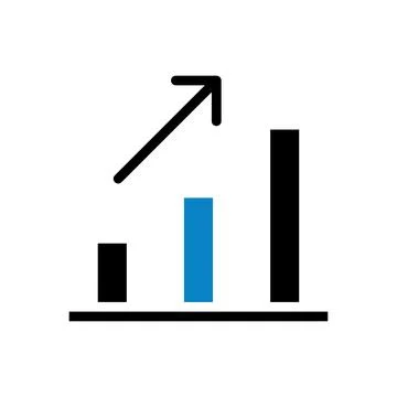 Chart icon solid blue black business symbol illustration. 스톡 일러스트