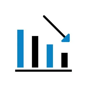 Chart icon solid blue black business symbol illustration. Stock Illustration