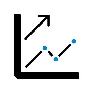 Chart icon solid blue black business symbol illustration. Stock Illustration