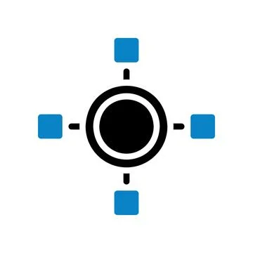 Chart icon solid blue black business symbol illustration. 스톡 일러스트