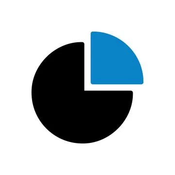 Chart icon solid blue black business symbol illustration. Stock Illustration