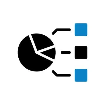 Chart icon solid blue black business symbol illustration. Stock Illustration