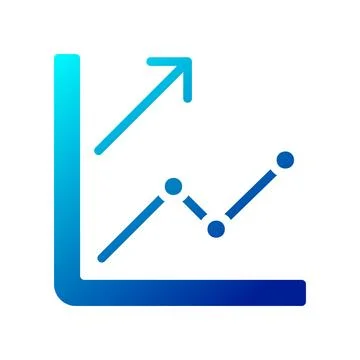 Chart icon solid gradient blue business symbol illustration. 스톡 일러스트