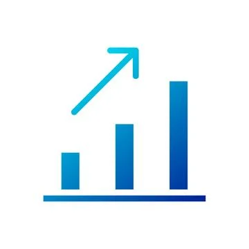Chart icon solid gradient blue business symbol illustration. 스톡 일러스트
