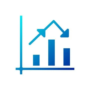 Chart icon solid gradient blue business symbol illustration. 스톡 일러스트