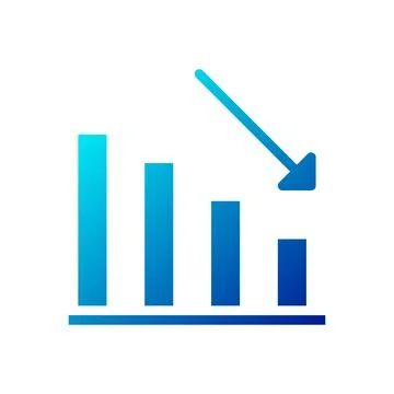 Chart icon solid gradient blue business symbol illustration. Stock Illustration