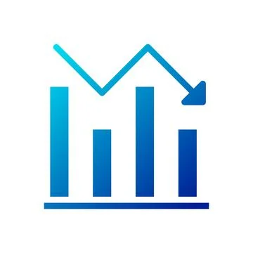 Chart icon solid gradient blue business symbol illustration. Stock Illustration