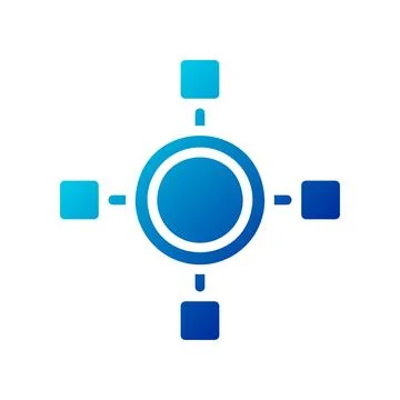 Chart icon solid gradient blue business symbol illustration. 스톡 일러스트