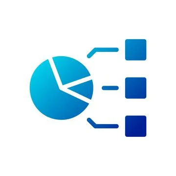 Chart icon solid gradient blue business symbol illustration. Stock Illustration