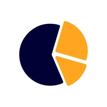 Chart icon solid orange black business symbol illustration. 스톡 일러스트