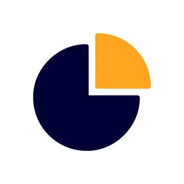 Chart icon solid orange black business symbol illustration. Stock Illustration