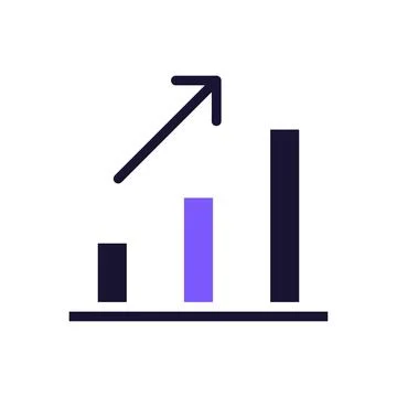 Chart icon solid purple black business symbol illustration. Stock Illustration
