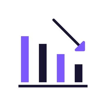 Chart icon solid purple black business symbol illustration. 스톡 일러스트