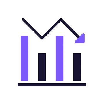 Chart icon solid purple black business symbol illustration. 스톡 일러스트