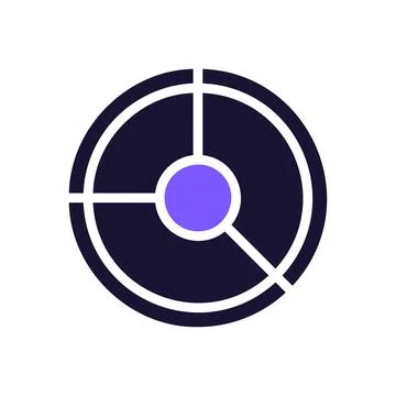 Chart icon solid purple black business symbol illustration. 스톡 일러스트