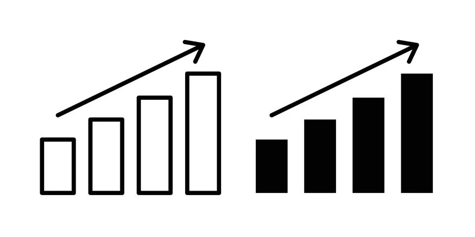 Chart icon thin line and clipart style vector set Stock Illustration
