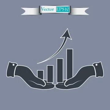 Chart icon, vector illustration. Flat design style Illustrazione stock