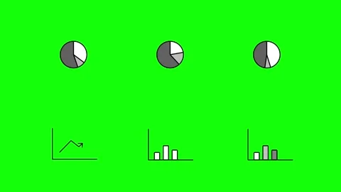 Chart Icons – Data, Analysis and Graph Elements (5 Second Loop) Stock Footage 310980111