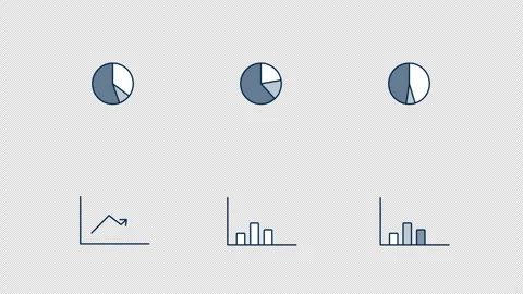Chart Icons – Data, Analysis and Graph Elements (5 Second Loop) Stock Footage 310980182