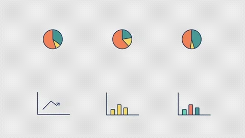 Chart Icons – Data, Analysis and Graph Elements (5 Second Loop) Stock Footage 310980209