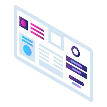 Chart info icon, isometric style イラスト素材