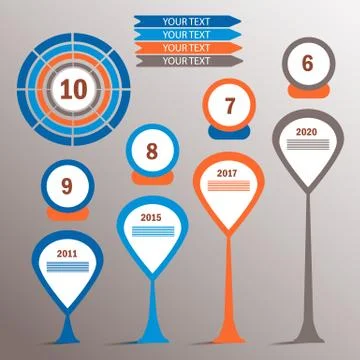 Chart infographic elements. Set of colourful business charts and diagram Stock Illustration