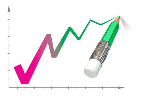 Chart. Isolated on white background. 3d render Stock Illustration