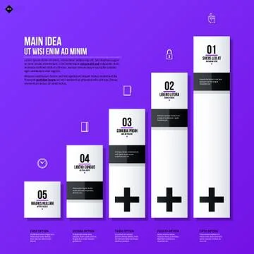 Chart layout with vertical elements. EPS10 vector template 스톡 일러스트