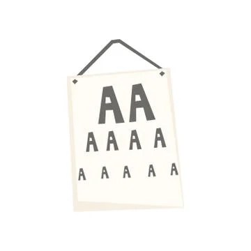 Chart With Letters For Eyesight Examination Stock Illustration