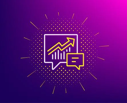 Chart line icon. Report graph in speech bubble. Vector Stock Illustration