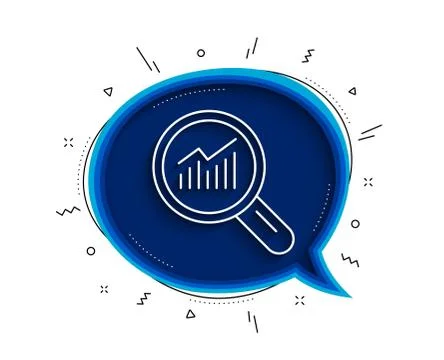 Chart line icon. Report graph sign in magnifier. Vector Illustrazione stock