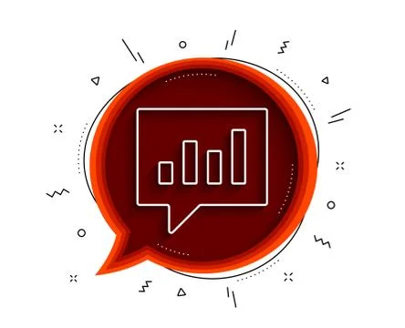 Chart line icon. Report graph in speech bubble. Vector Illustrazione stock