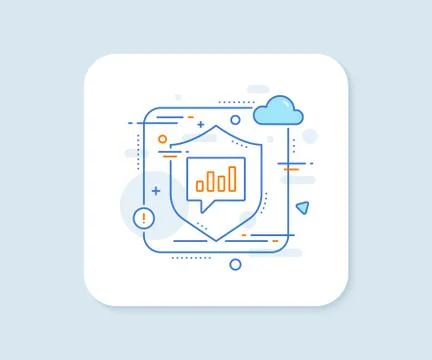 Chart line icon. Report graph in speech bubble. Vector Stock Illustration