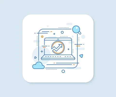Chart line icon. Report graph in circle sign. Vector Stock Illustration