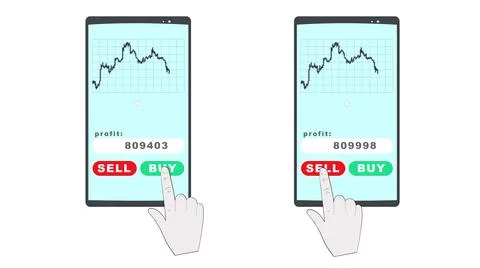 Chart on a mobile device. Stock Illustration