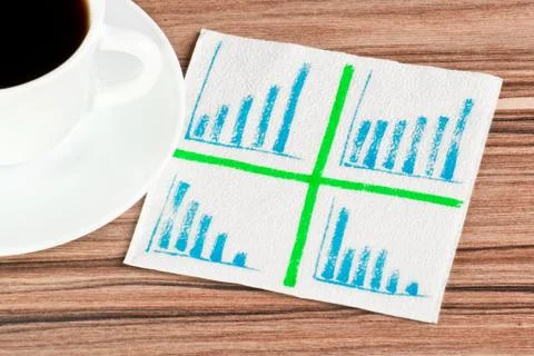 Chart on a napkin Stock Photos