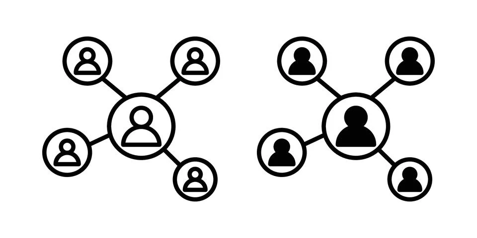 Chart network icon. Outline, flat icons Stock Illustration
