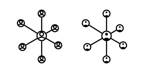 Chart network icon symbol. Vector illustration pack in black color. Stock Illustration