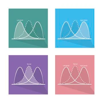 Chart of Normal and Not Normal Distribution Curve Stock Illustration