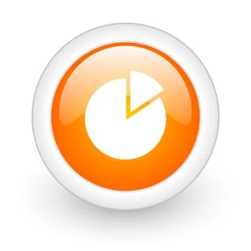 Chart orange glossy web icon on white background. Stock Illustration