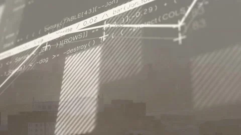 Chart overlay updating after diagonal squares sliding in line moving nodes Stock Footage 332614092
