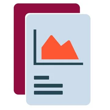 Chart on paper vector icon for business report symbol Illustration