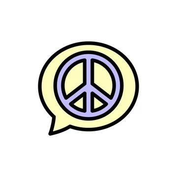 Chart, peace icon. Simple color with outline vector elements of flower children Illustrazione stock