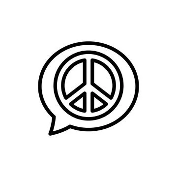 Chart, peace icon. Simple line, outline vector elements of flower children icons Stock Illustration