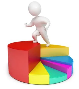 Chart people 3d render 스톡 일러스트