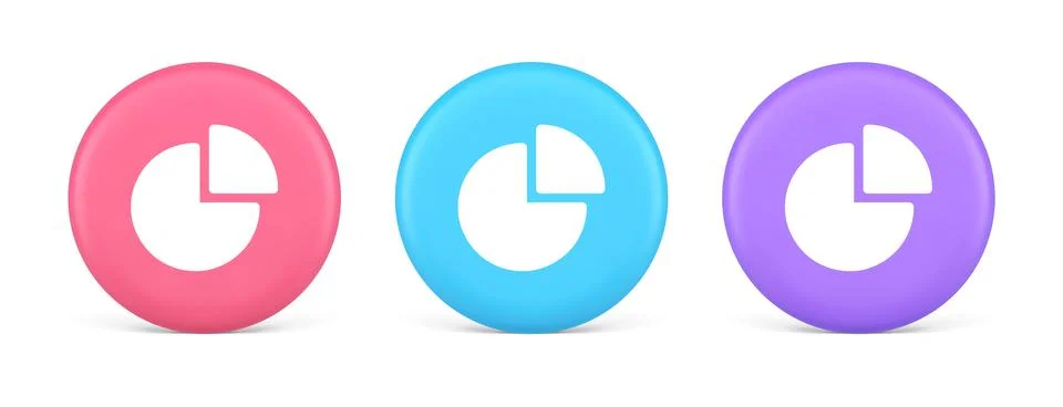 Chart pie diagram piece button business presentation financial report 3d real Illustrazione stock