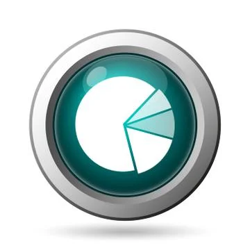 Chart pie icon. internet button on white background.. Illustrazione stock