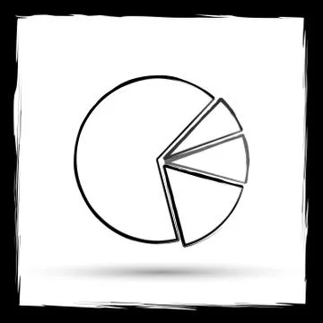 Chart pie icon. Internet button on white background. Outline design imitating Stock Illustration