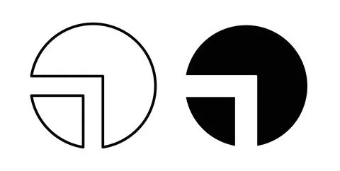 Chart pie icon symbol, outline icons Stock Illustration